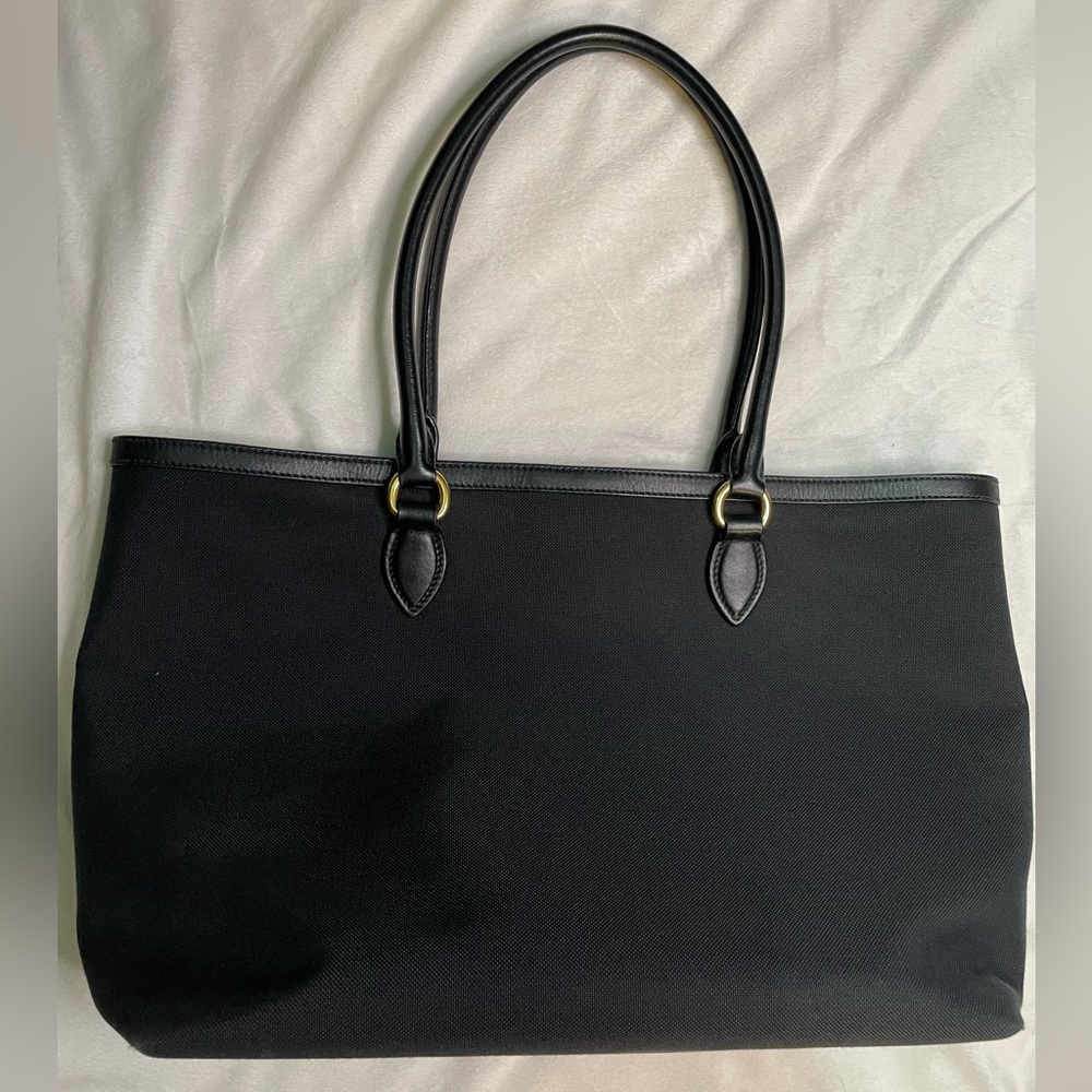 Prada Black Logo Jacquard Canvas Tote Bag π€ - Picture 2 of 13
